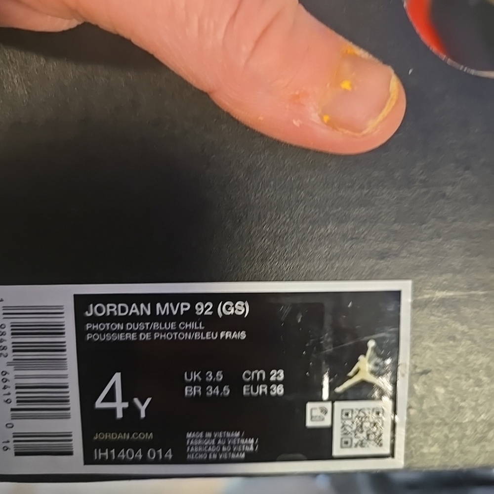 Jordan MVP 92 GS Photon Dust Blue Chill 4Y Youth Sneakers IH1404-014 New - Picture 8 of 9